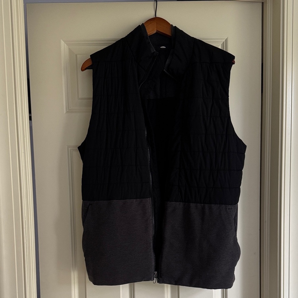 Black and Gray Quilted Vest